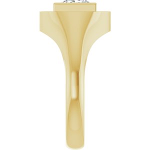 14K Yellow Gold 6.5x6.5 mm Square Bezel-Set Ring Mounting – image 7