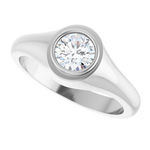 14K X1 White Gold 6 mm Round Bezel-Set Ring Mounting – image 8