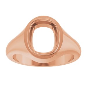 10K Rose Gold 10x8 mm Elongated Cushion Bezel-Set Ring Mounting – image 6