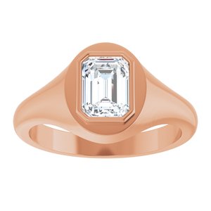 10K Rose Gold 7.5x5.5 mm Emerald Bezel-Set Ring Mounting – image 5
