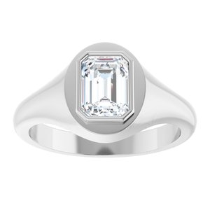 Sterling Silver 7.5x5.5 mm Emerald Bezel-Set Ring Mounting – image 5
