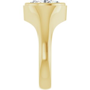 14K Yellow Gold 11x9 mm Oval Bezel-Set Ring Mounting – image 7