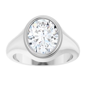 Sterling Silver 11x9 mm Oval Bezel-Set Ring Mounting – image 5