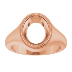 10K Rose Gold 11x9 mm Oval Bezel-Set Ring Mounting – image 6
