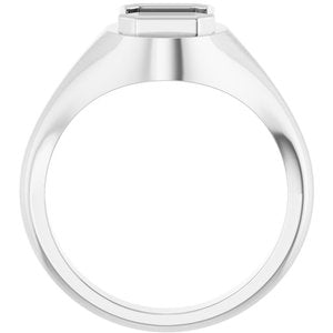 10K White Gold 6.5x6.5 mm Asscher Bezel-Set Ring Mounting – image 4
