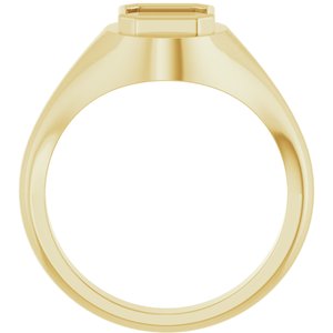 18K Yellow Gold 6.5x6.5 mm Asscher Bezel-Set Ring Mounting – image 4