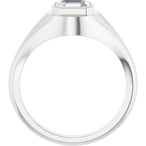 10K White Gold 6.5x6.5 mm Asscher Bezel-Set Ring Mounting – image 3