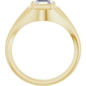 10K Yellow Gold 6.5x6.5 mm Asscher Bezel-Set Ring Mounting – image 3