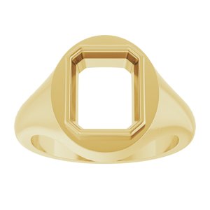 10K Yellow Gold 10x8 mm Emerald Bezel-Set Ring Mounting – image 6