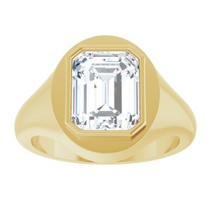 10K Yellow Gold 10x8 mm Emerald Bezel-Set Ring Mounting – image 5