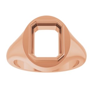 14K Rose Gold 10x8 mm Emerald Bezel-Set Ring Mounting – image 6