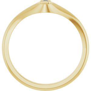 18K Yellow Gold 2x2 mm Asscher Bezel-Set Ring Mounting – image 3