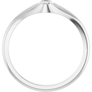 14K X1 White Gold 2x2 mm Asscher Bezel-Set Ring Mounting – image 3