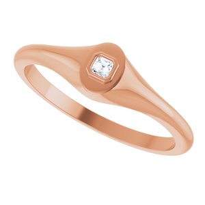 10K Rose Gold 2x2 mm Asscher Bezel-Set Ring Mounting – image 8