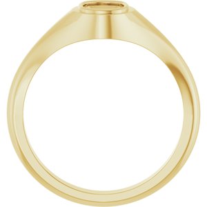 18K Yellow Gold 7x5 mm Elongated Cushion Bezel-Set Ring Mounting – image 4
