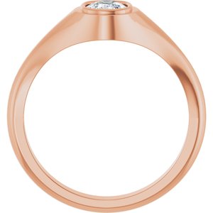 18K Rose Gold 7x5 mm Elongated Cushion Bezel-Set Ring Mounting – image 3