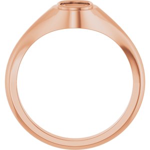 18K Rose Gold 7x5 mm Elongated Cushion Bezel-Set Ring Mounting – image 4