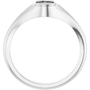 18K White Gold 7x5 mm Elongated Cushion Bezel-Set Ring Mounting – image 4
