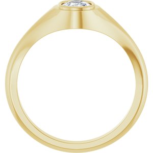 14K Yellow Gold 7x5 mm Elongated Cushion Bezel-Set Ring Mounting – image 3