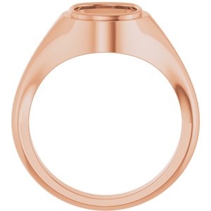 10K Rose Gold 10x8 mm Elongated Cushion Bezel-Set Ring Mounting – image 4
