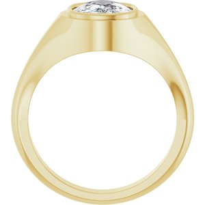 14K Yellow Gold 10x8 mm Elongated Cushion Bezel-Set Ring Mounting – image 3