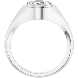 10K White Gold 10x8 mm Elongated Cushion Bezel-Set Ring Mounting – image 3