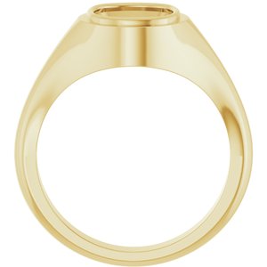18K Yellow Gold 10x8 mm Elongated Cushion Bezel-Set Ring Mounting – image 4