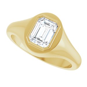10K Yellow Gold 7.5x5.5 mm Emerald Bezel-Set Ring Mounting – image 8