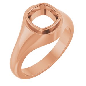 14K Rose Gold 7.5x7.5 mm Cushion Bezel-Set Ring Mounting – image 2