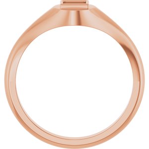 18K Rose Gold 3.75x3.75 mm Square Bezel-Set Ring Mounting – image 4