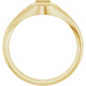 14K Yellow Gold 3.75x3.75 mm Square Bezel-Set Ring Mounting – image 4