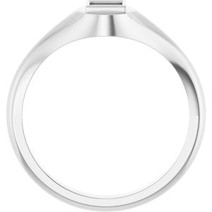 18K White Gold 3.75x3.75 mm Square Bezel-Set Ring Mounting – image 4