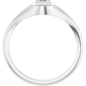 18K White Gold 3.75x3.75 mm Square Bezel-Set Ring Mounting – image 3