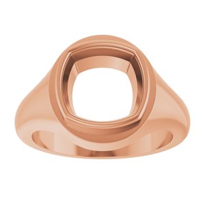 10K Rose Gold 10x10 mm Cushion Bezel-Set Ring Mounting – image 6