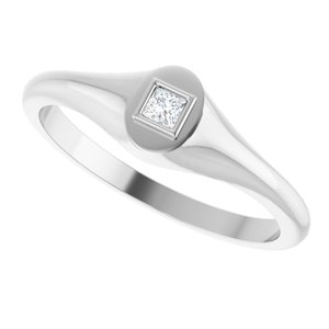 Sterling Silver 2.25x2.25 mm Square Bezel-Set Ring Mounting – image 8