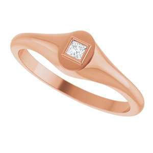 18K Rose Gold 2.25x2.25 mm Square Bezel-Set Ring Mounting – image 8