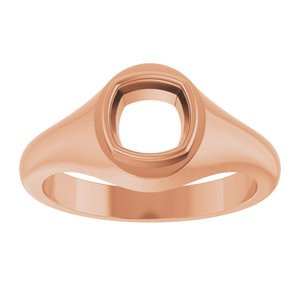 18K Rose Gold 6.5x6.5 mm Cushion Bezel-Set Ring Mounting – image 6