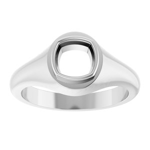 18K White Gold 6.5x6.5 mm Cushion Bezel-Set Ring Mounting – image 6