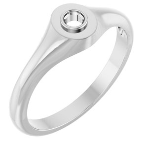 Sterling Silver 2.75 mm Round Bezel-Set Ring Mounting – image 2