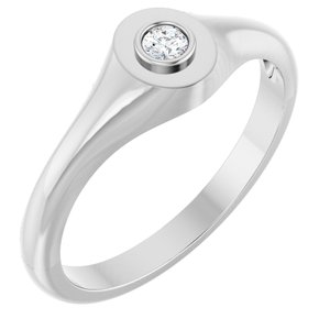 10K White Gold 2.75 mm Round Bezel-Set Ring Mounting