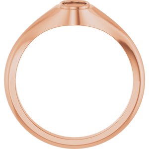 10K Rose Gold 6x4 mm Elongated Cushion Bezel-Set Ring Mounting – image 4
