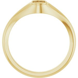 10K Yellow Gold 6x4 mm Elongated Cushion Bezel-Set Ring Mounting – image 4