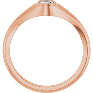18K Rose Gold 6x4 mm Elongated Cushion Bezel-Set Ring Mounting – image 3