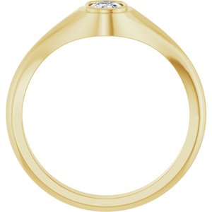 10K Yellow Gold 6x4 mm Elongated Cushion Bezel-Set Ring Mounting – image 3