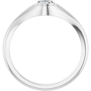 18K White Gold 6x4 mm Elongated Cushion Bezel-Set Ring Mounting – image 3