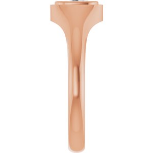 18K Rose Gold 6x4 mm Elongated Cushion Bezel-Set Ring Mounting – image 7