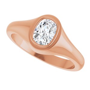 10K Rose Gold 7x5 mm Elongated Cushion Bezel-Set Ring Mounting – image 8