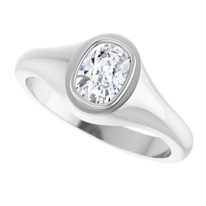 Sterling Silver 7x5 mm Elongated Cushion Bezel-Set Ring Mounting – image 8