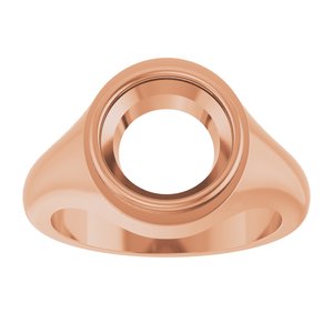 10K Rose Gold 10 mm Round Bezel-Set Ring Mounting – image 6