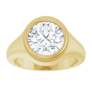 10K Yellow Gold 10 mm Round Bezel-Set Ring Mounting – image 5